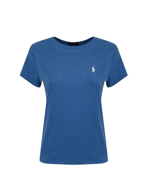 T-shirt con logo pony in cotone Blue POLO RALPH LAUREN | 211898698034